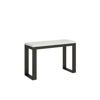 ITAMOBY Tecno Double (120x45/90 cm) - bela, barva nog: antracit - preklopna jedilna miza