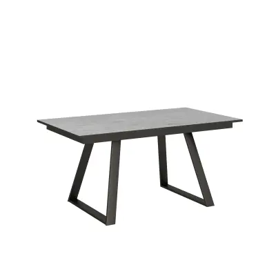 ITAMOBY Bernadette (90x160/220 cm) - siva, barva nog: antracit - raztegljiva jedilna miza