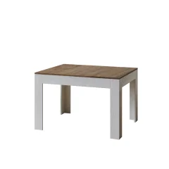 ITAMOBY Bibi Mix (90x120/180 cm) - oreh, barva nog: bela - raztegljiva jedilna miza