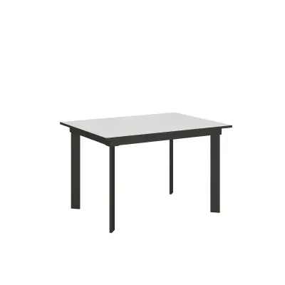 ITAMOBY Cumar (90x120/180 cm) - bela, barva nog: antracit - raztegljiva jedilna miza