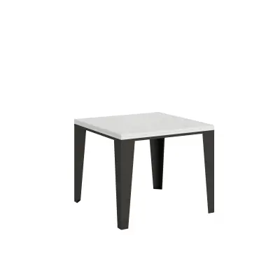 ITAMOBY Flame Libra (90x90/180 cm) - bela, barva nog: antracit - preklopna jedilna miza
