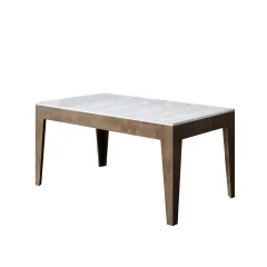 ITAMOBY Cico Mix (90x160/220 cm) - bela, barva nog: oreh - raztegljiva jedilna miza