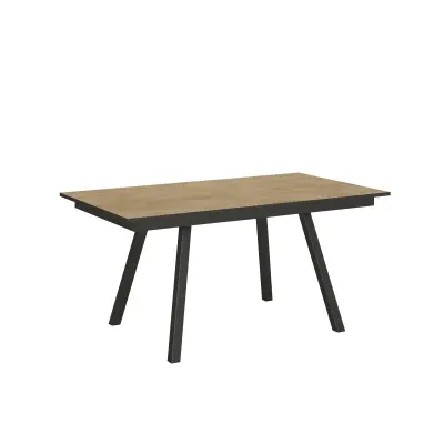 ITAMOBY Mirhi (90x160/220 cm) - hrast, barva nog: antracit - raztegljiva jedilna miza