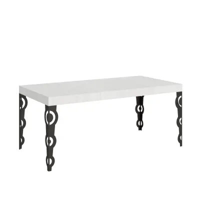 ITAMOBY Karamay (90x180/284 cm) - bela, barva nog: antracit - raztegljiva jedilna miza