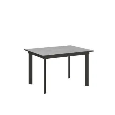 ITAMOBY Cumar (90x120/180 cm) - siva, barva nog: antracit - raztegljiva jedilna miza