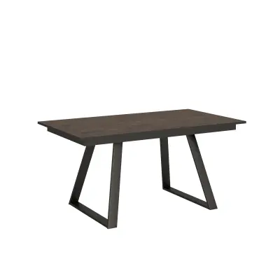 ITAMOBY Bernadette (90x160/220 cm) - oreh, barva nog: antracit - raztegljiva jedilna miza