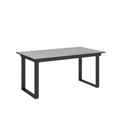 ITAMOBY Bandos (90x160/220 cm) - siva, barva nog: antracit - raztegljiva jedilna miza