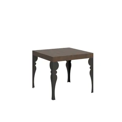 ITAMOBY Paxon (90x90/246 cm) - oreh, barva nog: antracit - raztegljiva jedilna miza
