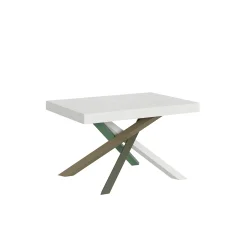 ITAMOBY Volantis (90x140/244 cm) - bela, barva nog: bela, zelena - raztegljiva jedilna miza