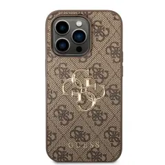 Guess zaščitni ovitek Big Metal Logo 4G Brown Hard Case, Iphone 15 Pro Max