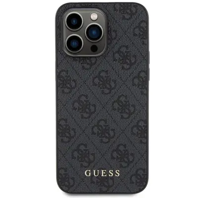Guess zaščitni ovitek Metal Logo Gray Hard Case, Iphone 15 Pro