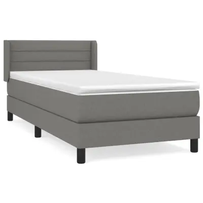 vidaXL Box spring postelja z vzmetnico temno siva 80x200 cm blago