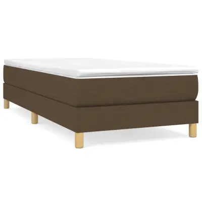 vidaXL Box spring postelja z vzmetnico temno rjava 80x200 cm blago