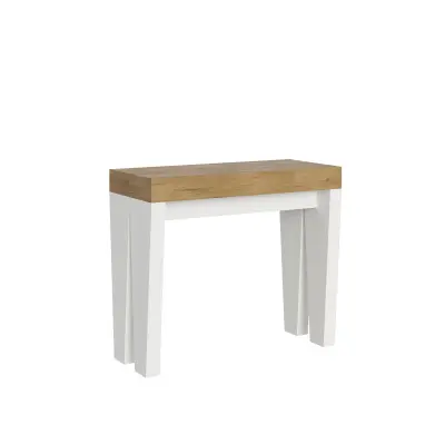 Ityhome 90 x 77 konzolna miza bela/rjava