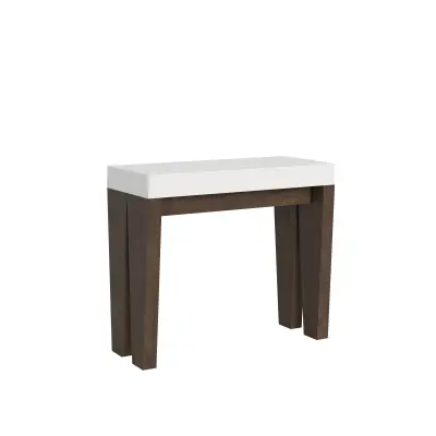 Ityhome 90 x 77 konzolna miza bela/rjava