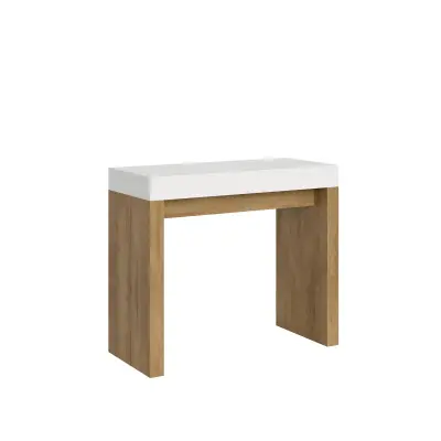 Ityhome 90 x 77 konzolna miza bela/rjava