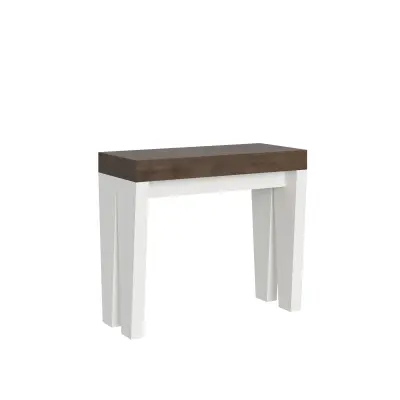 Ityhome 90 x 77 konzolna miza bela/rjava