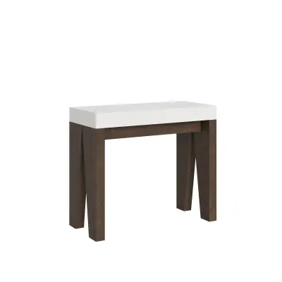 Ityhome 90 x 77 konzolna miza bela/rjava