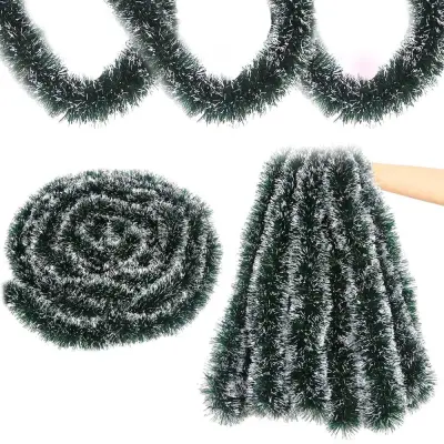 Girlanda za božično drevo zelena s snegom 5m