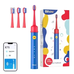 Sonična zobna ščetka za otroke z aplikacijo in setom nastavkov Bitvae BVK7S (modra)