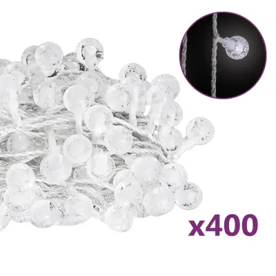 vidaXL Okrasne lučke bučke na vrvici 40 m 400 LED hladno bele