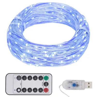 vidaXL LED lučke s 300 LED diodami modre 30 m