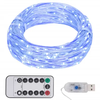 vidaXL LED lučke s 150 LED diodami modre 15 m