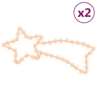 vidaXL Božična figura komet z 48 LED 2 kosa toplo bel 65x28 cm
