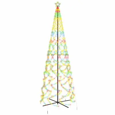 vidaXL Novoletna jelka stožec 1400 pisanih LED lučk 160x500 cm