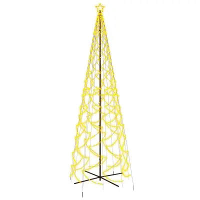 vidaXL Novoletna jelka stožec 1400 toplo belih LED lučk 160x500 cm