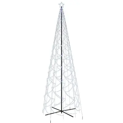 vidaXL Novoletna jelka stožec 1400 hladno belih LED lučk 160x500 cm