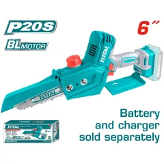 Akumulatorska mini verižna žaga, 20V/2.0Ah-7.5Ah/P20S, serija INDUSTRIAL (TGSLI2068)