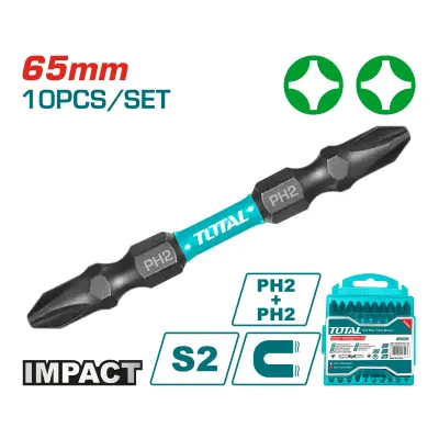 10-delni set udarnih nastavkov za izvijač 65mm, serija INDUSTRIAL (TACIM16PH233)