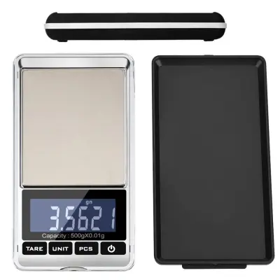 Digitalna mini LCD žepna tehtnica osvetljena 0,01-500g