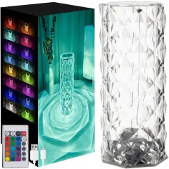 Akrilna aku. LED RGB kristalna vaza + daljinec