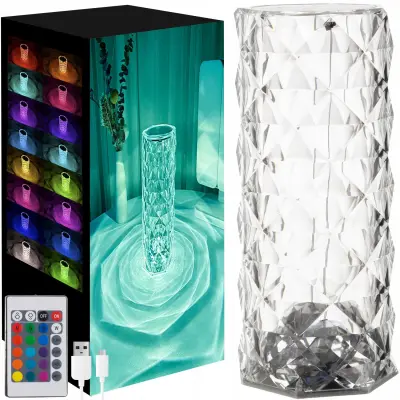 Akrilna aku. LED RGB kristalna vaza + daljinec