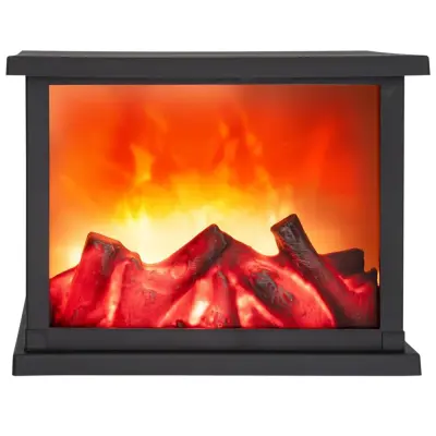 Dekorativni 3D LED električni kamin z imitacijo ognja 25cm USB