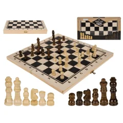 Zložljiv lesen šah 34×34cm šahovnica XL