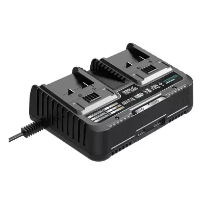 Sas+all PRO 220V dvojni polnilnik za akumulatorje 130W 18V SAS+ALL USB