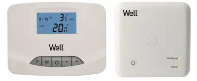Termostat sobni digitalni, LCD, brezžični, programljiv, WELL Thermal-WP