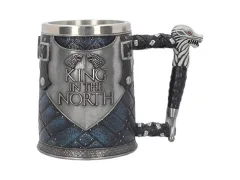 Nemesis Now B4158M8 King in The North Tankard Skodelica Game of Thrones 14 cm modra, smola z vstavkom iz nerjavečega jekla, srebrna