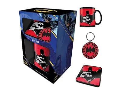 Pyramid International Batman darilni komplet s skodelico, podstavkom za podstavke in obeskom za ključe v predstavitveni darilni škatli (Batman Comics