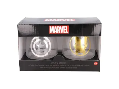Stor Set 2 steklenih kozarcev 510 ml Marvel Avengers, enojni, standardni