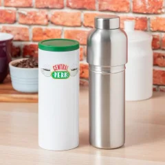 Paladone Central Perk Combo Cup|Travel Coffee Mug 400 ml in kovinska steklenica za hladno vodo 640 ml | Uradno licencirano blago Friends