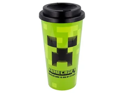 Stor Double Wall Coffee Glass 520 ML Minecraft, Smola, Večbarvno, 1 Unidad (Paquete de 1)