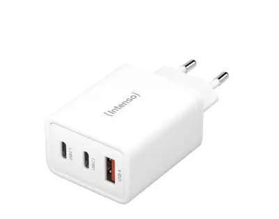 Intenso 65W GaN napajalnik s priključkom 2xUSB-C in 1xUSB-A W65ACC