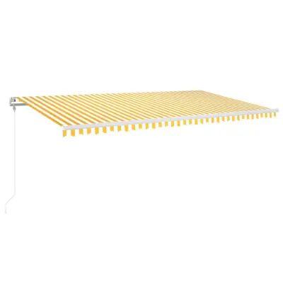 vidaXL Avtomatska tenda LED + senzor 600x300 cm rumeno/bela