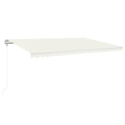 vidaXL Avtomatska tenda LED + senzor 500x300 cm krem