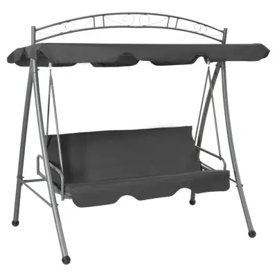 vidaXL Zunanja gugalnica s streho antracitna 198x120x205 cm jeklo