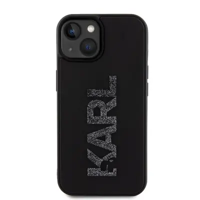 Karl Lagerfeld zaščitni ovitek 3D Rubber Glitter Logo Black, Iphone 15